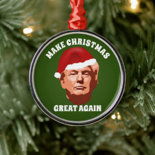 ORNAMENTO DE METAL FAÇA EXCELENTE DE NATAL DE NOVO, TRUMP SANTA HAT