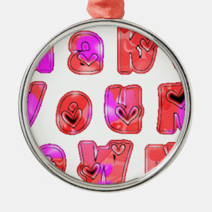 Ornamento De Metal Faça seu próprio coração Impressão