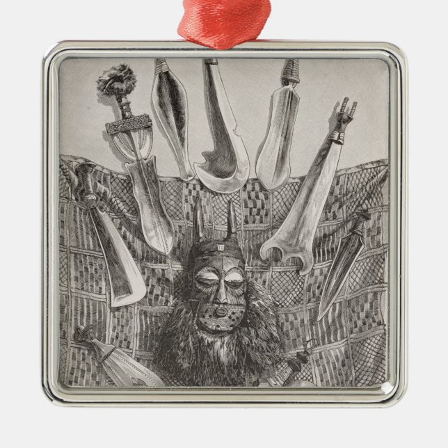 Ornamento De Metal Facas, máscara e esteira de Congo superior (Frente)