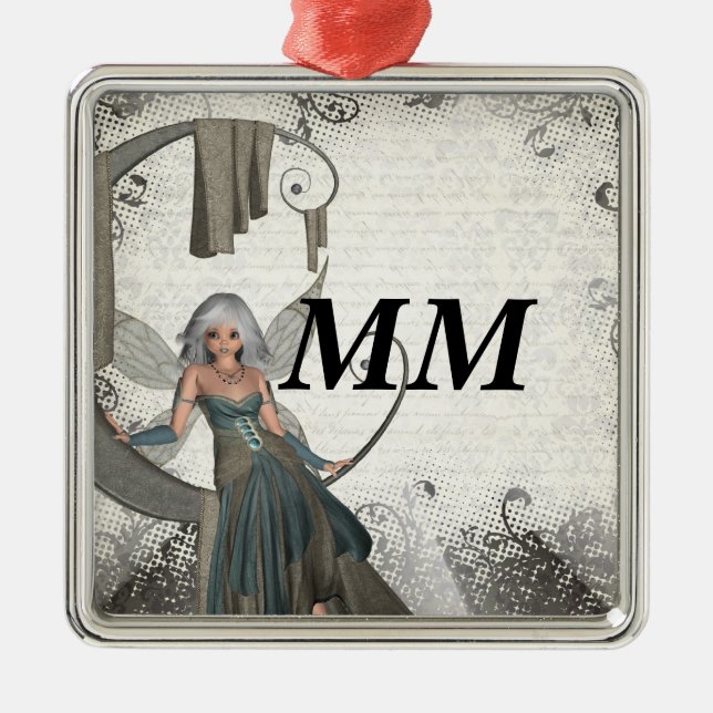 Ornamento De Metal Fada de manga (Frente)