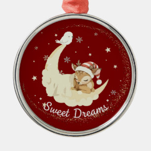 Ornamento De Metal Fada de Natal Caprichosa Dormindo no Luar Doce