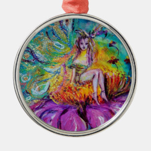 Ornamento De Metal FADA NA NOITE  SAPPHIRE AZUL VIBRANTE Gema