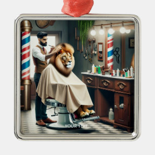 Ornamento De Metal Faircut de Leão de Barber Bonito Fantasy