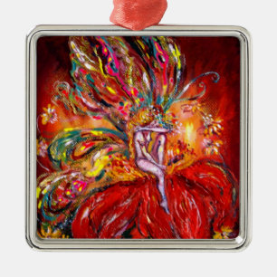 ORNAMENTO DE METAL FAIRY IN RED