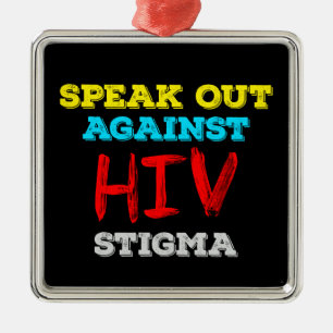 Ornamento De Metal Fale Contra o Estigma do HIV - Sensibilização para