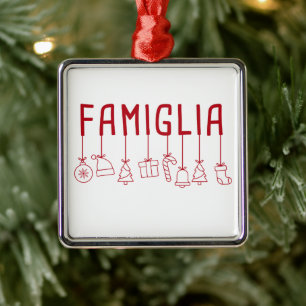 Ornamento De Metal Famiglia Italiana - Natal da Família Correspondent