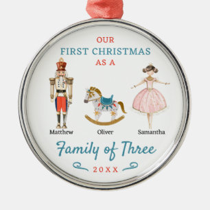 Ornamento De Metal Família dos Três Nozes-Nozes Primeiro Natal