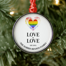 Ornamento De Metal Famílias LGBT lésbicas Gay do Orgulho Arco-Íris