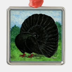 Ornamento De Metal Fantail:  Preto