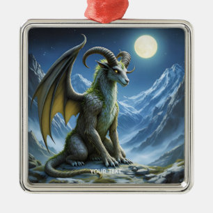 Ornamento De Metal Fantasia Dragão de Carneiro Mitológico Fofo