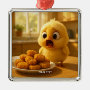 Ornamento De Metal Fantasia Frango Nuggets Bebê Fofo