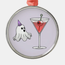 Ornamento De Metal Fantasma fofo de Halloween & Coquetel Assustador