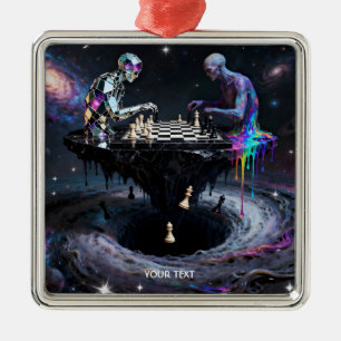 Ornamento De Metal Fantasy Bons Jogadores de Xadrez
