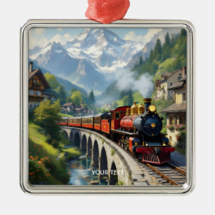 Ornamento De Metal Fantasy Cute Crimson Antiguo Trem