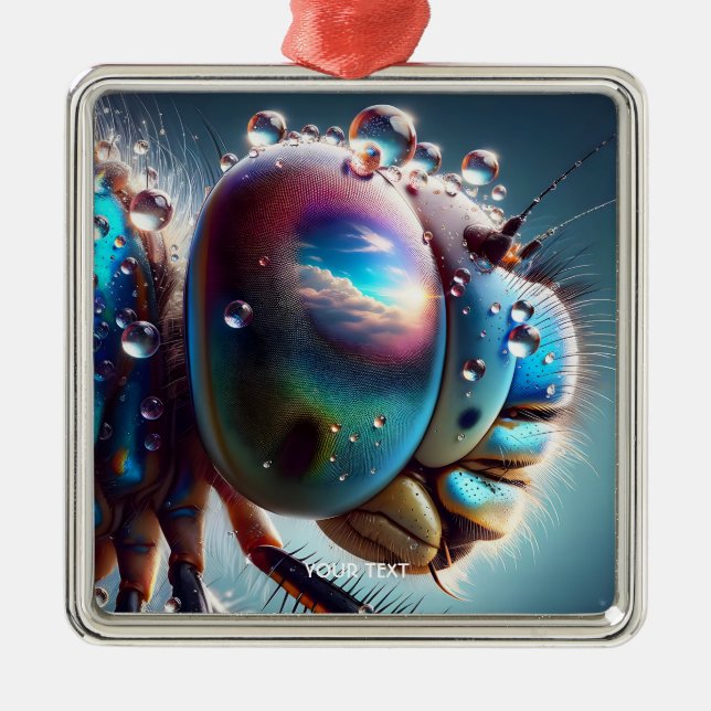 Ornamento De Metal Fantasy Cute Dragonfly Macro Photo (Frente)