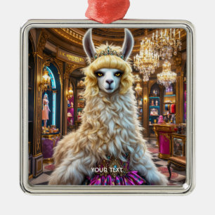 Ornamento De Metal Fantasy Cute Drama Llama Queen