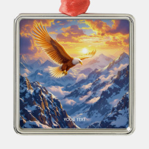 Ornamento De Metal Fantasy Cute Eagle Mounges Sunrise