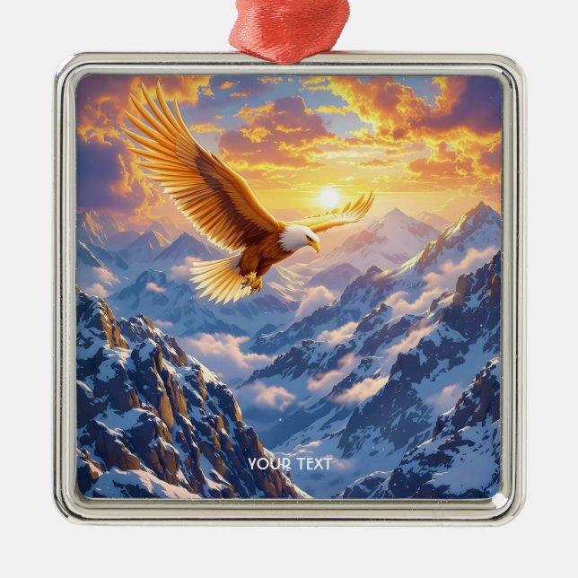 Ornamento De Metal Fantasy Cute Eagle Mounges Sunrise (Frente)