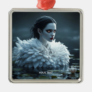 Ornamento De Metal Fantasy Cute Lake Swan White