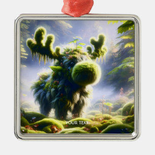 Ornamento De Metal Fantasy Cute Moss Moose Forest