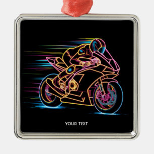 Ornamento De Metal Fantasy Cute Motorcycle Night