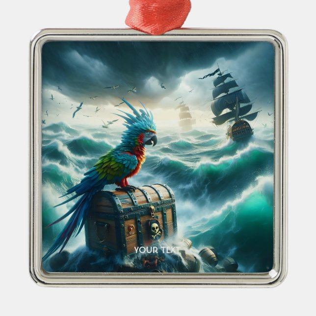 Ornamento De Metal Fantasy Cute Storm Pirates (Frente)