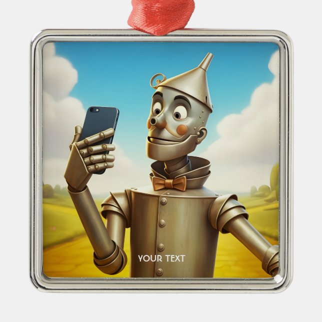 Ornamento De Metal Fantasy Cute Tin Man Road (Frente)