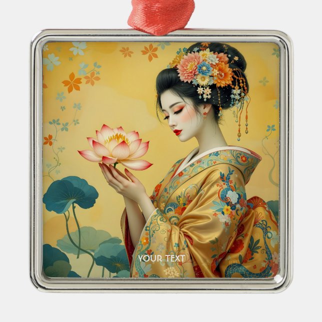 Ornamento De Metal Fantasy Flower Japonesa (Frente)
