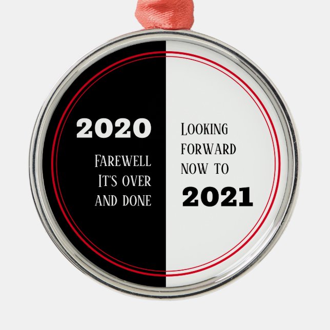 Ornamento De Metal FAREWELL 2020 | Perspectivas para 2021 | Ano Novo (Frente)