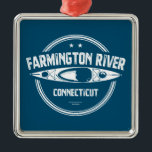 Ornamento De Metal Farmington River Connecticut Kayaking<br><div class="desc">O rio Farmington é o maior afluente do rio Connecticut.</div>