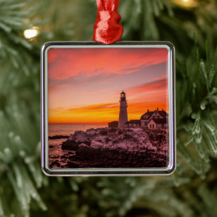 Ornamento De Metal Faróis Portland Head Cape Elizabeth Maine