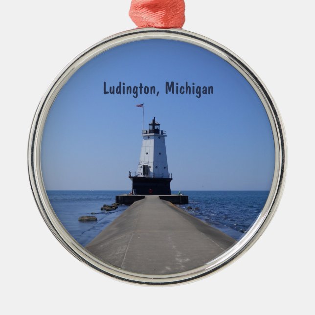 Ornamento De Metal Farol de Ludington (Frente)