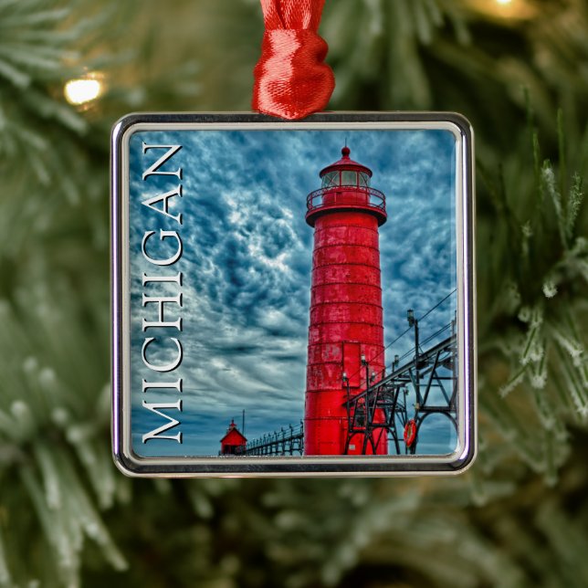 Ornamento De Metal Farol Grand Haven | Michigan (Árvore)