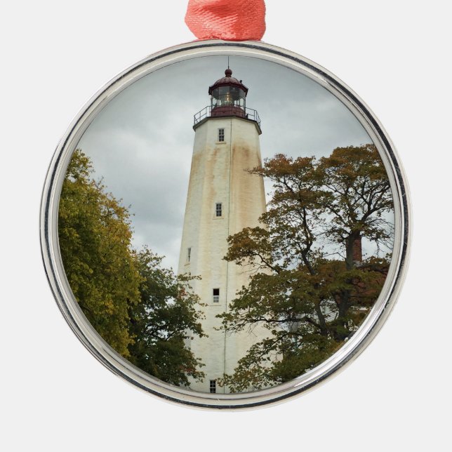 Ornamento De Metal Farol Sandy Hook (Frente)