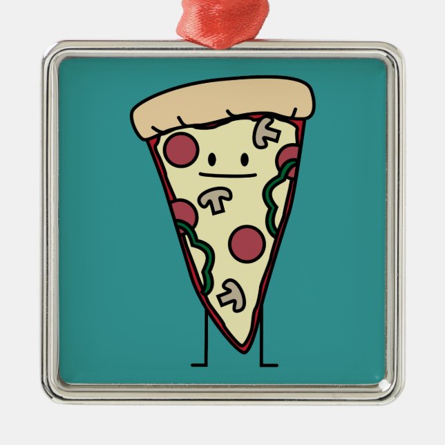 Ornamento De Metal Fatia da pizza (Frente)