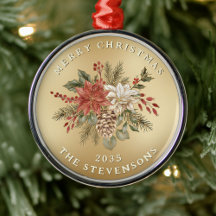 Faux Dourado Elegant Poinsettia Natal