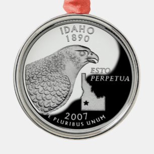 Ornamento De Metal Faux Idaho State Quarter