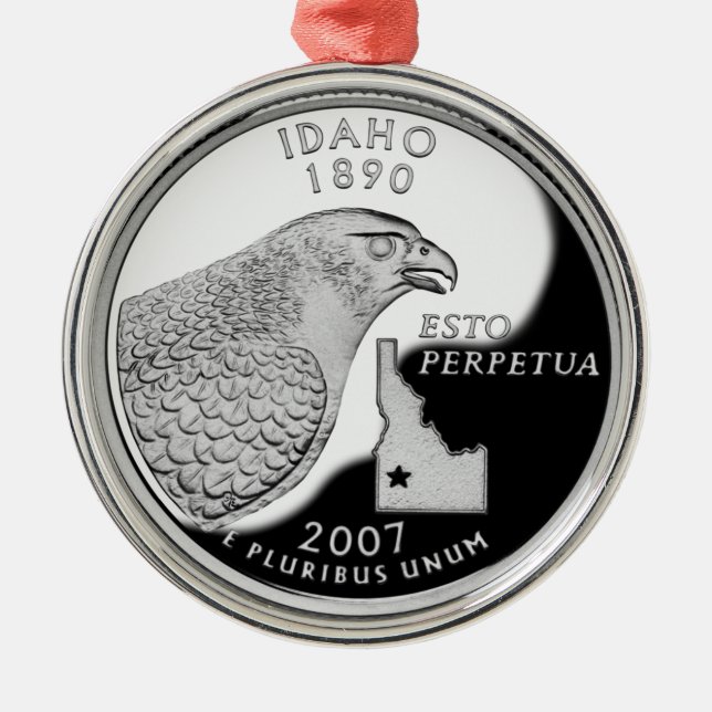 Ornamento De Metal Faux Idaho State Quarter (Frente)