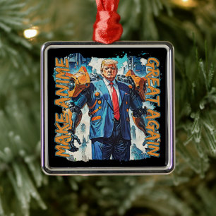 Ornamento De Metal Fazer Excelente De Anime Novamente - Mecha Trump
