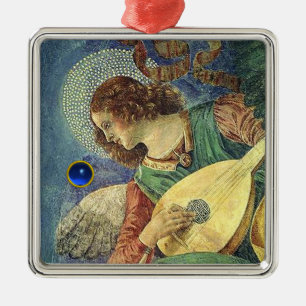 Ornamento De Metal FAZER NATAL ANGEL MÚSICA Blue Gem Stone
