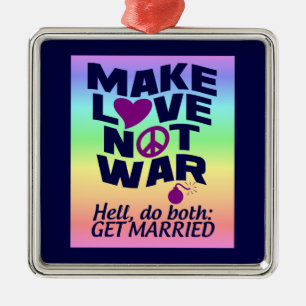 Ornamento De Metal Fazer o Amor Não a Guerra