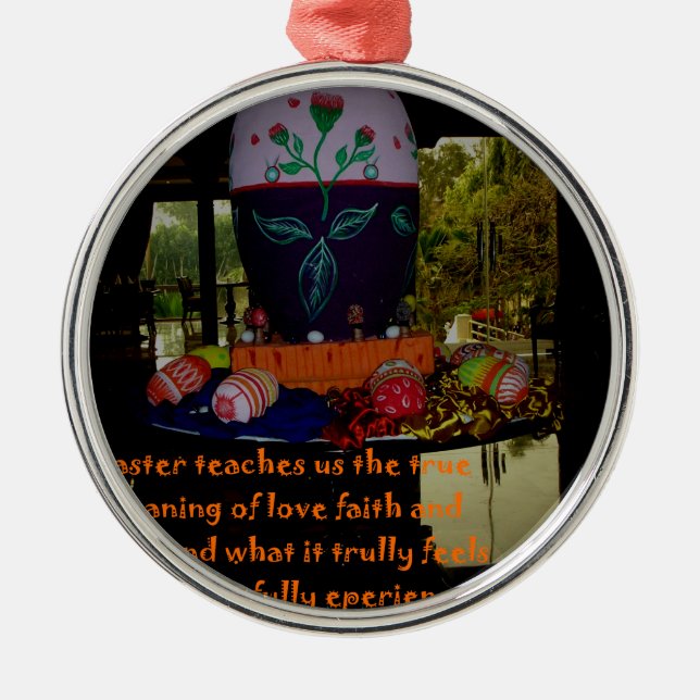 Ornamento De Metal Fé do Amor felz pascoa e Desejos da Esperança (Frente)