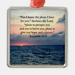 ORNAMENTO DE METAL FÉ EM JEREMIAH 29:11 SUNRISE VERSE
