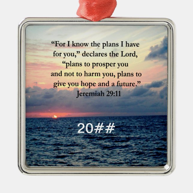 ORNAMENTO DE METAL FÉ EM JEREMIAH 29:11 SUNRISE VERSE (Frente)