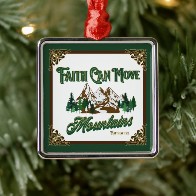 Ornamento De Metal Fé Pode Mover Montanhas Coffee Mug (Árvore)