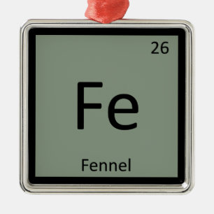Ornamento De Metal Fe - Química do Funcho Símbolo da Tabela Periódica