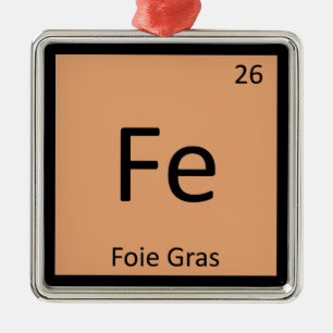 Ornamento De Metal Fe - Símbolo da Tabela Periódica da Química do Foi