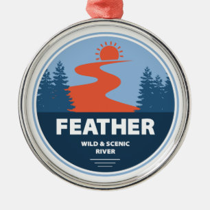 Ornamento De Metal Feather Wild E Scenic River