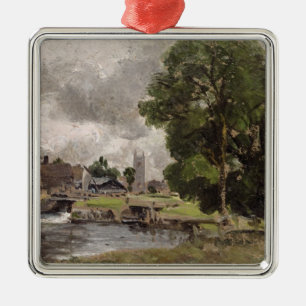 Ornamento De Metal Fechamento e moinho de John Constable   Dedham
