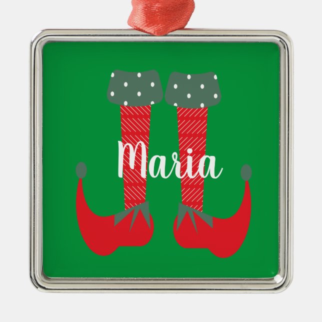 Ornamento De Metal Feiras de Natal de Elf Bonito Retro Presente (Frente)